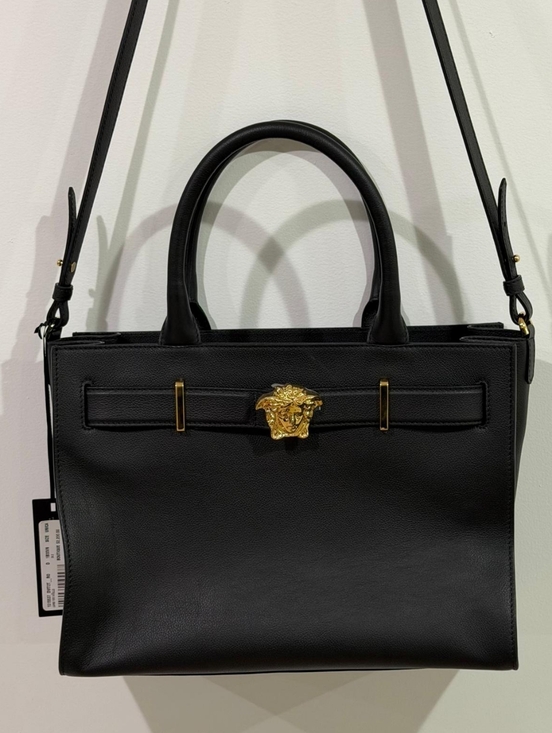 Versace Handbags - Versace Medusa Large Tote Bag Black Leather Gold Hardware Top Handle Shoulder